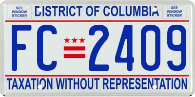 DC license plate FC2409