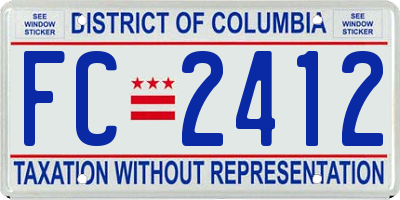 DC license plate FC2412