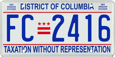 DC license plate FC2416