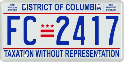 DC license plate FC2417