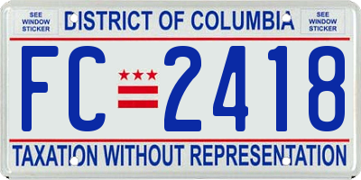 DC license plate FC2418