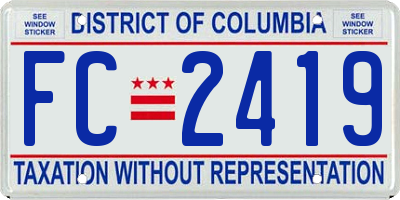 DC license plate FC2419