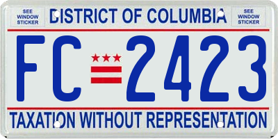 DC license plate FC2423