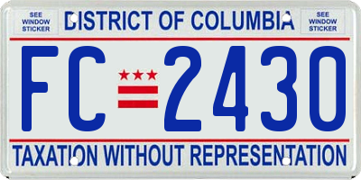 DC license plate FC2430