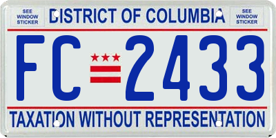 DC license plate FC2433