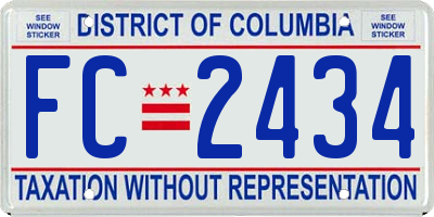 DC license plate FC2434