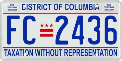 DC license plate FC2436