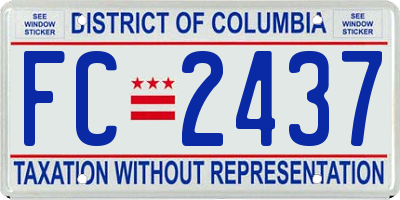 DC license plate FC2437