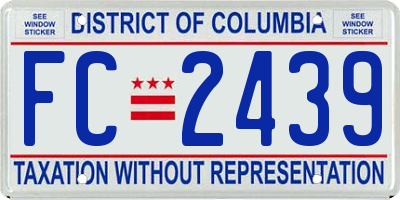 DC license plate FC2439