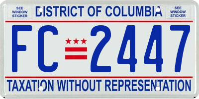 DC license plate FC2447