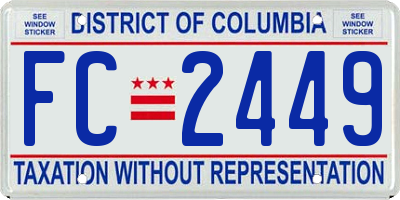 DC license plate FC2449