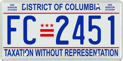 DC license plate FC2451