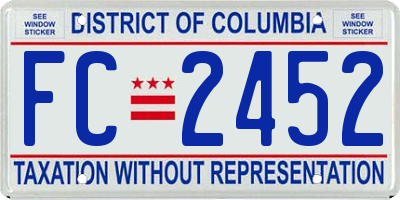 DC license plate FC2452