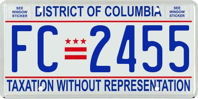 DC license plate FC2455