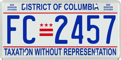 DC license plate FC2457