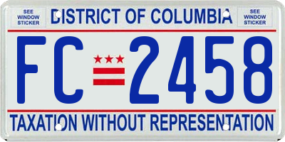 DC license plate FC2458