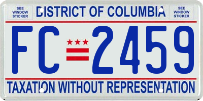 DC license plate FC2459