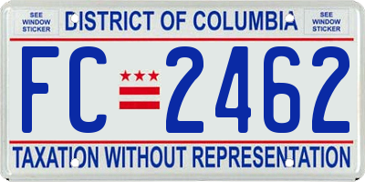 DC license plate FC2462