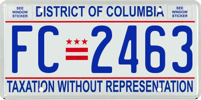 DC license plate FC2463