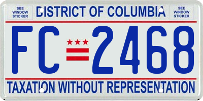 DC license plate FC2468