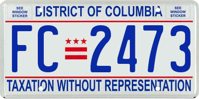 DC license plate FC2473