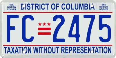 DC license plate FC2475