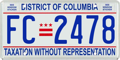 DC license plate FC2478