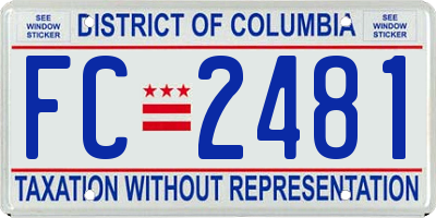 DC license plate FC2481