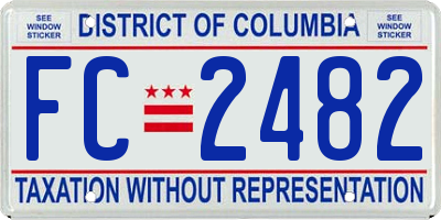 DC license plate FC2482