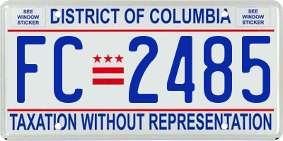 DC license plate FC2485