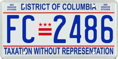 DC license plate FC2486