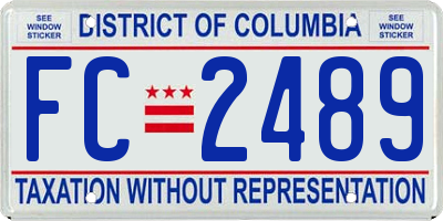 DC license plate FC2489