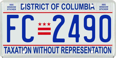 DC license plate FC2490