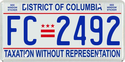 DC license plate FC2492