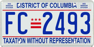 DC license plate FC2493