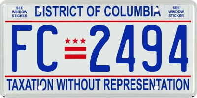 DC license plate FC2494