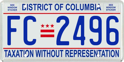 DC license plate FC2496