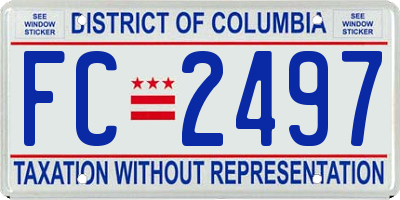 DC license plate FC2497