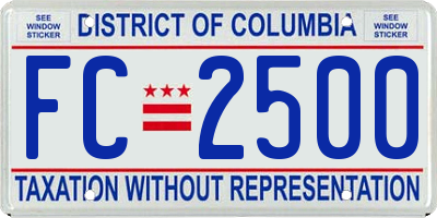 DC license plate FC2500