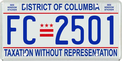 DC license plate FC2501