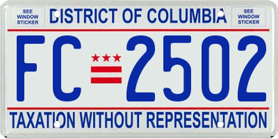 DC license plate FC2502