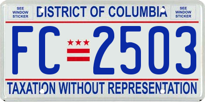 DC license plate FC2503