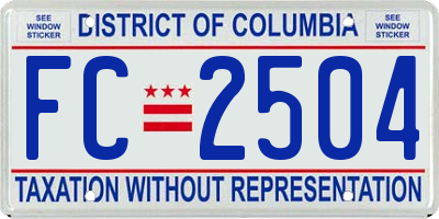 DC license plate FC2504