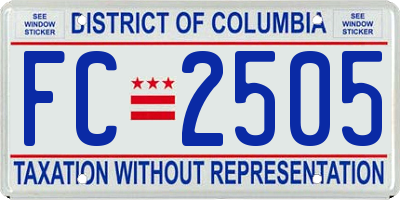 DC license plate FC2505