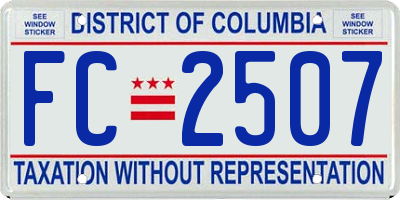 DC license plate FC2507