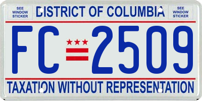 DC license plate FC2509