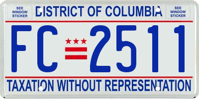 DC license plate FC2511