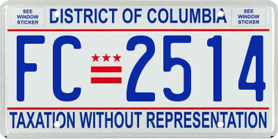 DC license plate FC2514