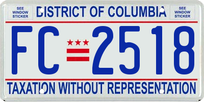 DC license plate FC2518