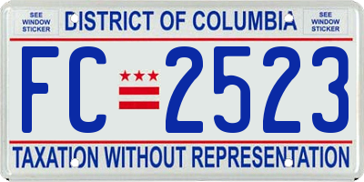 DC license plate FC2523